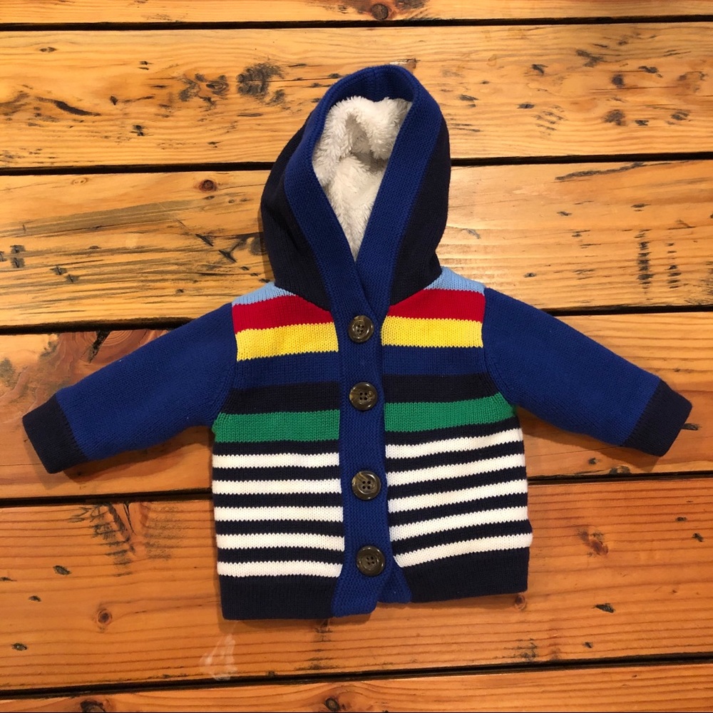 Hanna Andersson sherpa lined sweater knit jacket